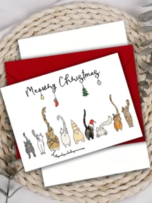 1 Stück Weihnachtsgrußkarte mit Umschlag, süße Weihnachtskarte, geeignet als Weihnachtsgeschenk für Familie, Kollegen, Freunde, Sohn, Tochter