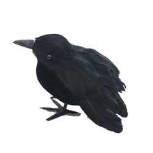 Realistic Feather Crow Decoration, Plastic Fake Crow Decor For Halloween, Lifelike Simulation Bird Model
