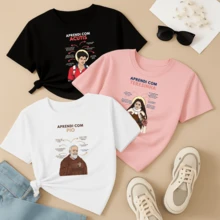3 Piece Kit Cotton T-Shirt Print I Learned From Saints Therese, Saint Padre Pio And  Carlo Acutis Catholic Hallel - 黑白粉紅 - 查看 1