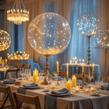 10/20 Pack LED Balloons, 24 Inches Light Up Balloons, Clear Helium Bobo Balloons, Glow Bubble With String Lights For Valentines Day, Halloween, Christmas, Wedding, Birthday Party Decoration - 彩色 - 查看 4