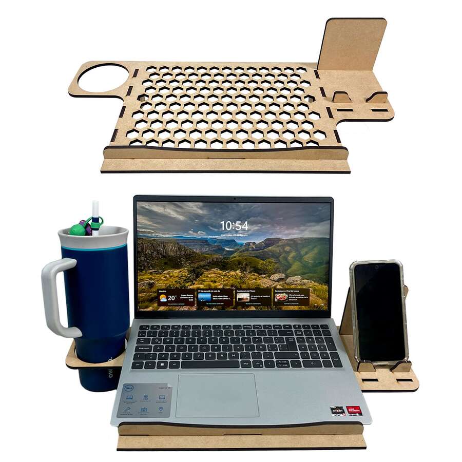 Rockkings Base Laptop De Mdf De 6 Mm Con Porta Vasos Y Porta Celular - Windows - Ver 1
