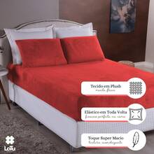 Plush Soft Blanket Sheet Set 3 Pieces King Size\Queen Size\Standard Double\Single - With Elastic - 紅色 - 查看 5