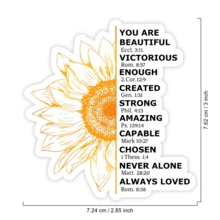 Adesivo com citação positiva 2 peças, decalque de vinil inspirador de girassol, adesivo com mensagem motivacional e inspiradora, adesivo à prova d'água para laptop, diário, garrafa de água, decoração pessoal, ideia de presente, decalque estético de girassol para autoaperfeiçoamento e encorajamento, adesivo de motivação para saúde mental