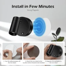 1 pieza Foco recargable con control remoto, luz de ambiente para fotografía de pared, sin cableado, sin perforación, sin instalación, luz inalámbrica de pared para decoración del hogar, luz de pared LED con control táctil