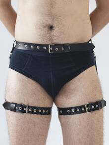Leder Oberschenkel Strumpfhalter für Herren, Leder Bondage Riemen für Herren, Leder Hosenträger für Herren, Rave Kostüm Gürtel Herren Riemen, Herren Riemen