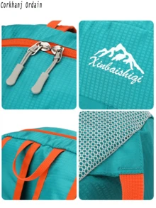 Corkhanj Ordain Outdoor Sports Shoulder Backpack Ultralight Large Capacity Folding Backpack Mountaineering Top - Suitable For Hiking, Cycling, Traveling, Business Trips, Fitness - Shock-Absorbing Breathable Straps - Quickly Folds And Stores As A Portable Backpack - Can Hold Hiking Poles - Durable Breathable Nylon - Waterproof And Wear-Resistant Fabric - Multiple Colors Available (Green, Blue, Black, Orange, Navy) - 藏蓝色 - 查看 6