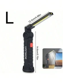 1PC Rechargeable Work Lights LED Flashlight Hanging Hook Magnetic With Builtin Battery USB Portable Flash Light Camping Repair Torch - Black - View 7