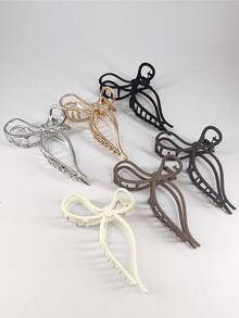 1 pieza Accesorio para el cabello de metal con decoración de lazo hueco, adecuado para uso diario, accesorios para el cabello de otoño, pasadores de cabello de moda, elegantes pasadores para el cabello de invierno para atuendos de vacaciones para mujer