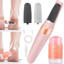Electric Foot Callus Remover & Feet Care Cream Moisturizer - Electric Feet File And Anti Cracked Feet Cream - Professional Pedi Feet Care Perfect For Dead, Hard Cracked Dry Skin, Moisturizes And Hydrates The Dry Skin Ideal Gift - 西瓜粉 - 查看 1
