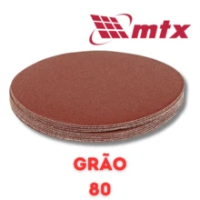 Disco de Lixa com VeIcro 125mm 10 Peças MTX Kit 10 Lixas Circular Para Lixadeira Kit Lixa Sem Furo - Vermelho e Branco - Visão 8