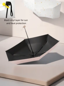 Mini Folding Umbrella - Waterproof, Portable, Lightweight, UV Protection, Windproof, Easy To Carry, Foldable Design, Comes With Storage Bag - Suitable For Outdoor Activities, Travel And Daily Use, Ideal For Summer Cooling, Beach Vacation, Travel, 50% Mini Folding Umbrella, Suitable For Rainy And Sunny Days, Great Gift For Day, Teacher's Day And Halloween, Women's Umbrella, Rain And Wind Resistant - Multicolor - View 11