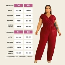 LIA ROSA Plus Size Jumpsuit For Everyday - Women's Elastex Strap V-Neck Wrap Jumpsuit - Redwood - View 11