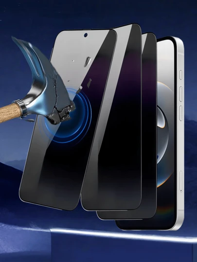 3pcs/Pack Anti-Spy Tempered Glass Screen Protector, Full Coverage, Easy Installation, Anti-Peeping, Bubble-Free, Scratch & Shatter Resistant, Suitable For Birthday/Family/Friends/Boyfriend/Girlfriend, Compatible With //MOTO/Galaxy////Apple Phones