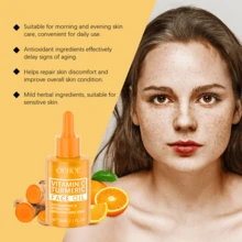 Óleo de Cuidado com Vitamina C e Cúrcuma, Óleo Essencial de Cuidado com Laranja, Óleo Essencial de Aromaterapia, Suave e Não Irritante, Sem Álcool, Ingredientes à Base de Plantas, Aliviar o Cansaço, Acalmar o Humor