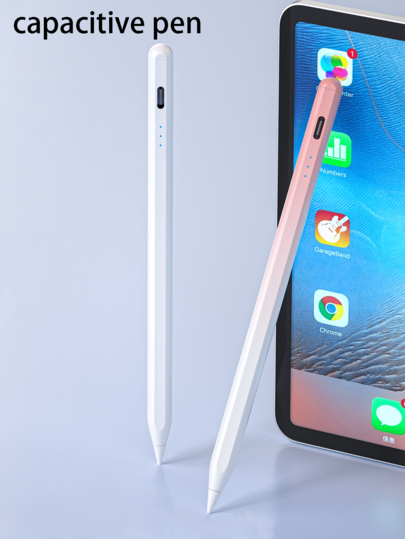 1 Pc Universal Active Capacitive Stylus Pen Compatible With IPhone, Compatible With Apple, Tablets And IPads, Includes: 1 Charging Cable + 2 Extra Stylus Tips