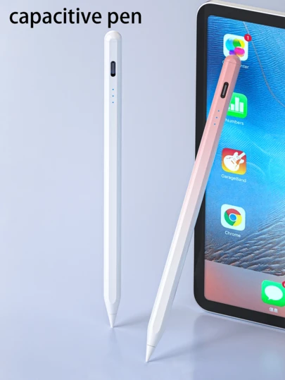 1支通用主动式电容触控笔，兼容、苹果平板电脑和iPad，包含：1根充电线 + 2个备用笔尖