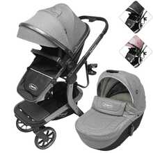 Joykoo Carriola para Bebé Asiento Reversible Bambineto Acolchado Ruedas de Goma Plegable Cinturón de Segurida - Gris - Ver 1