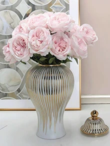 1 إناء سيراميك فاخر أوروبي للتخزين العام، ديكور طاولة للمنزل وغرفة المعيشة ومدخل المنزل والفندق، أفضل هدية عيد الميلاد، ديكور للمنزل والزفاف وحفلات عيد الحب وأعياد الميلاد، إناء زهور - متعدد الألوان - مشاهدة 15