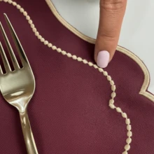 Placemat Kit, Embroidered Placemat, Round/Rectangular Table Placemat And Napkins - Burgundy Royalty - View 4