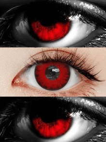 Lalens 1 Coppia di Lenti a Contatto Colorate Morbide Rosso Vampiro Twilight, Lenti a Contatto Colorate Anime, Lenti a Contatto Colorate Folli (2 Pezzi), Uso Semestrale, Perfette per Trucco Occhi, Giochi di Ruolo, Feste, Ognissanti, Cosplay e Temi Horror, Ideali per Look da Vampiro, per Costumi di Ognissanti e Cosplay