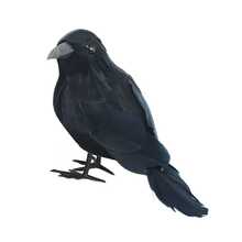 Realistic Feather Crow Decoration, Plastic Fake Crow Decor For Halloween, Lifelike Simulation Bird Model