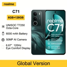 C71智能手机，6+128GB，紫光展锐T7250八核处理器，5000万像素AI摄像头，6.67英寸120Hz护眼屏，6000mAh大容量电池，圣诞礼物/赠品，不含充电器 - 綠色 - 查看 3