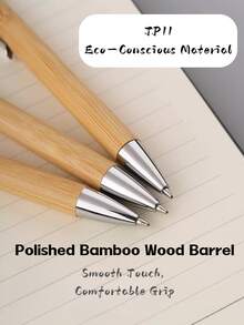 1/5/10/50PCS Custom Bamboo Ballpoint Pens, Personalized Engraved Pens, Portable , Engravable Name & Logo, Wedding Favors, Teacher's Day Gifts, Business Office Gifts, Student Stationery Souvenirs - Multicolor - View 5