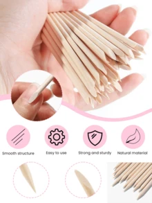 500/300/200 件双面角质层推杆，美甲水钻去除，美甲和足部护理工具 - 米色 - 查看 9