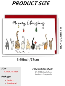 1 Stück Weihnachtsgrußkarte mit Umschlag, süße Weihnachtskarte, geeignet als Weihnachtsgeschenk für Familie, Kollegen, Freunde, Sohn, Tochter