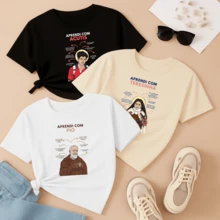 3 Piece Kit Cotton T-Shirt Print I Learned From Saints Therese, Saint Padre Pio And  Carlo Acutis Catholic Hallel - 黑色-白色-關閉 - 查看 1
