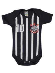 Body Bebê Time de Futebol Timão - Preto - Visão 2