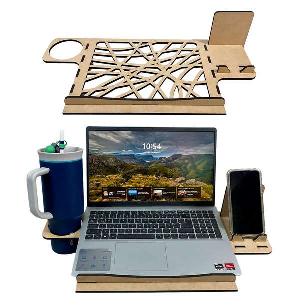 Rockkings Base Laptop De Mdf De 6 Mm Con Porta Vasos Y Porta Celular Ramas