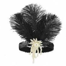 D EXCEED 1/5 Pcs 1920s Women's Artificial Feather Flapper Headband – For Roaring 1920s Themed Parties, Gatsby Galas, 1920s Themed Masquerade Balls, Costume Parties - Multicolor - View 21
