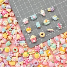10/20/30pcs Cute Mixed Mini Desserts, Donuts, Ice Cream, Cakes, Hamburger Theme Series DIY Resin Flatback Decorative Charms, DIY Fashion Jewelry Making Parts And Accessories,Suitable For DIY Crafts, Phone Cases, Hair Clips,And More Creative Resin Decoration Accessories - Mini Dessert Series - View 3