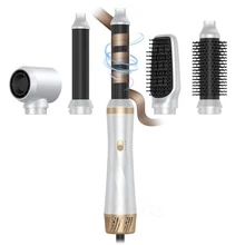 Escova de Ar Quente Pro 5 em 1 | Secador Destacável e Enrolador Automático | Aquecimento Rápido (Livre de Frizz) | Ondas Molhadas/Secas/Alisamento | Uso Diário/Viagem, Melhor Presente de Natal/Ano Novo para Cabelos