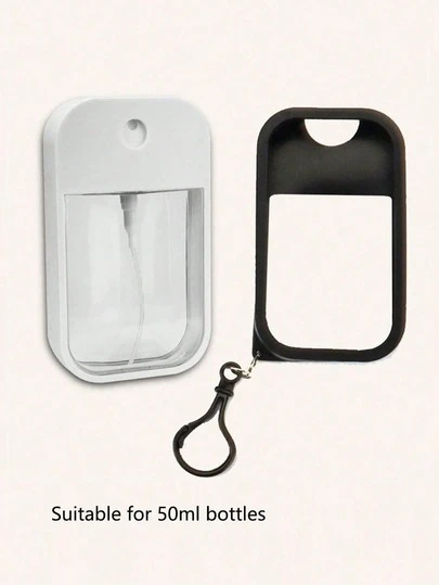 1 个硅胶套，适用于洗手液喷雾，带钥匙扣的保护套，适用于强力喷雾和发光喷雾，洗手液喷雾配件礼物生日毕业，本产品适用于 50 毫升瓶子，尺寸如图所示