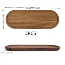 1pc Fashionable Oval Wooden Tray - Serving Platter, Plate, Nordic Style, Solid Wood Material - Suitable For Desserts, Cakes, Cheese, Snacks And Fruits, Wooden Display Dish, Serving Tray | Kitchen Utensil, Room/Living Room Decor, Eid, Picnic, Patio - Brown - View 15