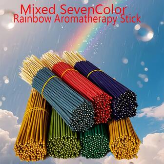 36/77/219pcs Assorted 7-Color Aroma Incense Sticks, Including Lavender, Jasmine, Lemongrass, Snow Pear, Strawberry, Blueberry, Mint, 22CM High Quality Mixed 7-Color Bamboo Stick Incense, Suitable For Halloween, Christmas Gifts