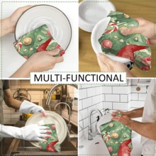 2/4 Stücke Set, Geschirrtücher, Elfen-Muster bedruckte Handtücher, Weihnachtsgeschenke, Weihnachtsdekoration, super saugfähige Mikrofaser moderne Handtücher, Kochutensilien und Backhandtücher, Geschirrtücher, Reinigungstücher, Handtücher, Teehandtücher, ultra weich und hochabsorbierend, Küchendekoration, Geschenke für Nachbarn, Geschenke für Mütter, Geburtstagsgeschenke, Einweihungsgeschenke für Freunde, Küchenutensilien, tägliche Notwendigkeiten - Verschiedenfarbig - Übersicht 11
