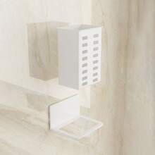 1 hộp đựng bàn chải đánh răng phòng tắm, kệ đựng đồ phòng tắm, hộp đựng đồ trên mặt bàn phòng tắm, hộp đựng đồ dưới bồn rửa, thích hợp cho bàn chải đánh răng điện, chỉ nha khoa, dao cạo - Màu đen, trắng, phụ kiện phòng tắm, dụng cụ phòng tắm, phụ kiện phòng tắm - Một cỡ - Xem 8