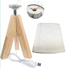 1 قطعة مصباح طاولة خشبي، مصباح مكتب بسيط يعمل بالطاقة USB، إضاءة طاولة LED بإضاءة محيطية دافئة، تحكم بزر، غطاء مصباح من القماش، للقراءة والنوم وديكور غرفة النوم والمكتب المنزلي، قاعدة ثلاثية الأضلاع