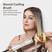 Escova de Ar Quente Pro 5 em 1 | Secador Destacável e Enrolador Automático | Aquecimento Rápido (Livre de Frizz) | Ondas Molhadas/Secas/Alisamento | Uso Diário/Viagem, Melhor Presente de Natal/Ano Novo para Cabelos