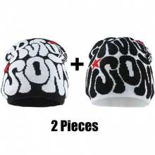 Outdoor Casual Sport Cap For Running Riding Hiking Women Harajuku Punk Cool Hat Soft Warm Fashion Skullies Beanies, Halloween Letter Bohemian Acrylic Knit Hat, All Season Autumn Decor - A - View 19