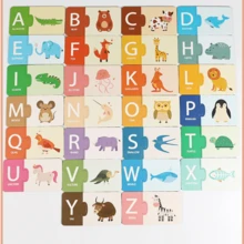 Zabawka edukacyjna z liczbami i literami 1-20, dopasowywanie liczb i ilości, 26 par słów alfabetu, fiszki edukacyjne z matematyki i języka angielskiego dla przedszkolaków, odpowiednie dla chłopców i dziewcząt, prezent dla przedszkolaka, prezent świąteczny