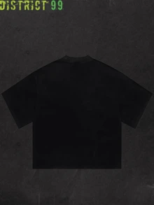 Anti Social Club Spider Graphic Print Cropped T-Shirts For Boys And Girls Men, Women All Ages Family T-Shirt Letter New Streetwear Clothing Harajuku T-Shirt Cotton Half Sleeve Tee, Y2K Style Casual Cotton Classic Crewneck Design Tee - 黑色 - 查看 3