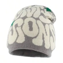 Outdoor Casual Sport Cap For Running Riding Hiking Women Harajuku Punk Cool Hat Soft Warm Fashion Skullies Beanies, Halloween Letter Bohemian Acrylic Knit Hat, All Season Autumn Decor - A - View 5