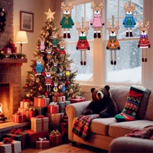 6/12/18/60 6 szt. drewnianych ozdób choinkowych w stylu rustykalnym, do użytku wewnątrz i na zewnątrz, na uroczystości bożonarodzeniowe, lekkie i wszechstronne dekoracje