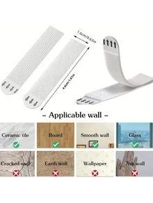 2/12/24PCS Heavy Duty No-Drill No-Nail Picture Frame Hooks, Removable Hook-And-Loop Hanging Strips, No-Trace Waterproof Wall Fasteners, Strong Adhesive Reusable Invisible Photo Wall Decor, Perfect Home Accessories - Multicolor - View 8