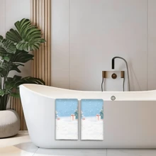 2/4 Pcs Christmas Element Printed Dish Towels, Suitable As Christmas Gifts, Christmas Decorations, Super Absorbent Microfiber Modern Towels For Cooking, Baking, Washing Dishes, Cleaning, Hand Towels, Tea Towels, Soft And Highly Absorbent, Kitchen Decor, Gifts For Neighbors, Mothers, Birthdays, Housewarming For Friends, Kitchen Essentials, Daily Necessities