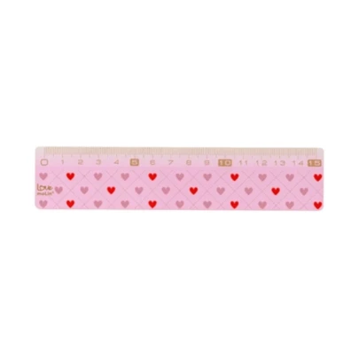 Régua 15cm Molin Love Corações Rosa
